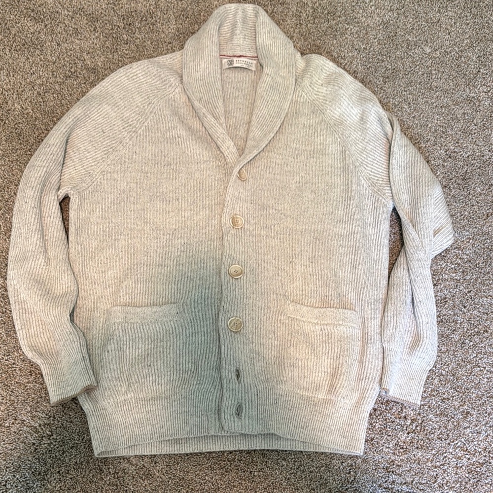 The perfect Brunello Cucinelli Cream Chine Cardigan Sweater.